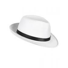 Chapeau blanc avec ruban noir, pour adulte