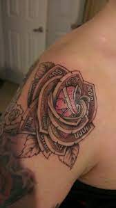 I Designed This Money Rose For A Client With Canadian 1000 Bills Moneyrose Tattoos Ink Fallenmonktattoo Monk Tattoo Tattoos Money Rose