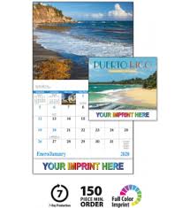 Basic Custom Imprint Setup Pdf Proof Included 13 Month Wall Calendar Features Scenic Images Of Puerto Rico This High Quality Wall Calendar Calendar Puerto