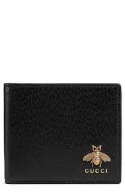 Shop gg marmont card cases and dionysus coin purses. Gucci Leather Bee Logo Wallet In Black For Men Lyst