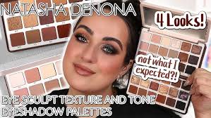 NEW NATASHA DENONA EYE SCULPT TEXTURE & TONE EYESHADOW PALETTES! LIGHT &  DRAMATIC! 4 LOOKS!