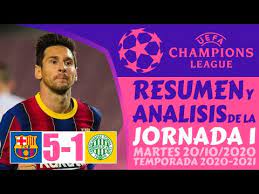 Champions league de fútbol sala. Resumen Uefa Champions League Hoy 2020 21 Fase De Grupos Barcelona Vs Ferencvaros 5 1 Goles Youtube