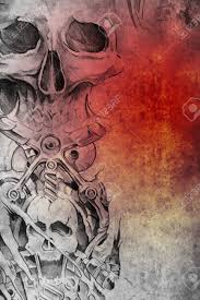 The monstrous physical prowess of the gargoyle reflects the creature's purpose: Tattoo Pattern With Gargoyle Designs Over Vinatge Paper Stock Photo Picture And Royalty Free Image Image 13454211