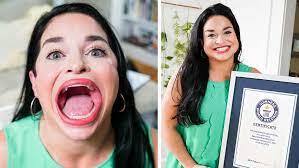 A woman whose capacious gape landed her more than 1 million tiktok followers has now bagged the guinness world record for having the biggest mouth of any wom. Ke3va5dilbf5gm