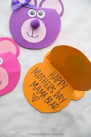 Yarn flowers my kids make mother's day cards pink and green mama epsom salt votives crafts by amanda fingerprint flowers serving pink lemonade this is the day that the kids give their mom's their mother's day presents that they made. Bear Craft The Best Ideas For Kids Mothers Day Crafts For Kids Craft Activities For Kids Bear Crafts