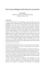 § how is your approach unique. Pdf The Concept Of Religion And The Study Of The Apostle Paul Brent Nongbri Academia Edu