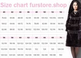 size chart for choosing womens fur coats and vests