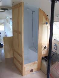30 Simple Diy Rv Shower Remodel Ideas For Amazing Camper Experience Decor Shower Simple Bus Camper Bus Living Bus Conversion