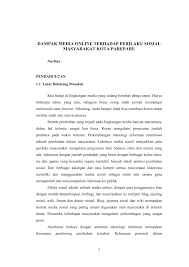 Maybe you would like to learn more about one of these? Pdf Dampak Media Online Terhadap Perilaku Sosial Masyarakat Kota Parepare