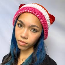 Cat Ear Beanie Lesbian Pride Flag