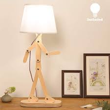 Hroome Novelty Modern Desk Lamp With Swing Arm Cool Wood Adjustable Kids Table Lamp Bedside Light For Readin Kids Desk Lamp Kids Table Lamp Living Room Office