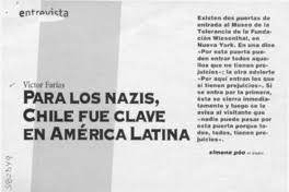 Para los nazis, Chile fue clave en América Latina [artículo] Ximena Póo -  Biblioteca Nacional Digital de Chile
