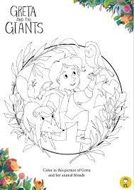 Greta And The Giants Coloring Sheet Coloring Sheets Color Animals Friends