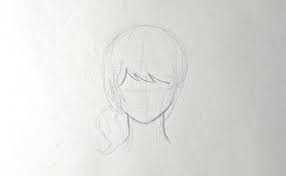 (step 2) lightly draw guidelines through the center. How To Draw Anime Hair Step By Step Guide For Boy And Girl Hairstyles