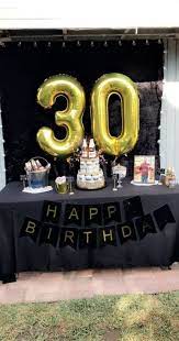 Dessertbuffet black & gold party ideas in 2019. 30th Birthday Party Decorations Giant Gold Balloon Numbers Jumbo Balloon 30th 30th Birthday Party Decorations Surprise 30th Birthday 30th Birthday Decorations