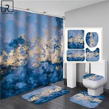 One purchaser calls it classy and adult, and says, it looks. Water Art Color Elegant Shower Curtain With Hooks Modern Waterproof Curtains In The Bathroom Bath Mat Set Soft Carpet Home Decor Shower Curtains Aliexpress
