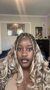 Blonde French curl braids