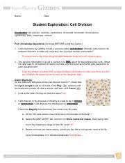 Comments and help with gizmos student exploration cell energy cycle answer key. Celldivisionse Pdf Name Oreoluwa Akinyode Date Student Exploration Cell Division Vocabulary Cell Division Centriole Centromere Chromatid Chromatin Course Hero