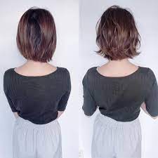 デジパーで オーダー方法の解説 short tsukasa カットとパーマで ビフォーアフター before 毛量が増えて全体的にぼてっとする 毛先も重さで寝ぐせがなおりにくい 頭が四角く見える after レイヤー ショート パーマ