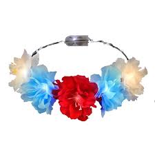 Red White Blue Light Up Flower Crown Headpiece For Memorial Day 4th Of July Magic Matt S Brilliant Blinkys
