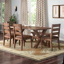 The set boasts six upholstered side chairs and a dining table with extension leaf. Rustic Lodge Kitchen Dining Room Sets You Ll Love In 2021 Wayfair