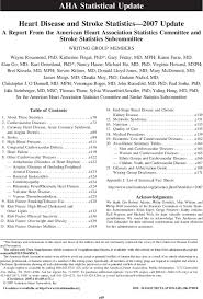 Heart Disease And Stroke Statistics 2007 Update Circulation
