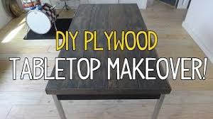 First, wrap a strip of crepe masking tape around the panel and place the next, take the long offcut, place it good side up, and make three rip cuts on the table saw to produce the apron stock. Simple Diy Plywood Plank Tabletop Makeover Youtube