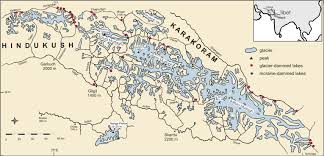 End of karakoram mountain range. Location Map