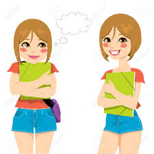Estudiante adolescente gif animado (71918). Timido Estudiante Adolescente Pensativo Con La Burbuja De Pensamiento Que Sostiene Una Carpeta Verde Listo Para Volver A La Escuela Ilustraciones Vectoriales Clip Art Vectorizado Libre De Derechos Image 21888765