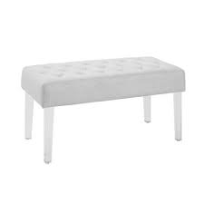 Linon Home Decor Ella White Glitz Bench 368261gltz01 The Home Depot In 2020 Linon Home Decor Leather Bedroom Home Decor