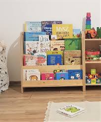 Instead of only seeing the spine, kids can see the covers of the books. Montessori Front Facing Wooden Bookshelf Kids Room Simple Etsy