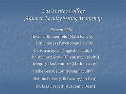 Las Positas College Adjunct Faculty Hiring Workshop Ppt