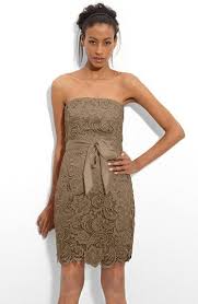 Adrianna Papell Strapless Lace Sheath Dress Champagne Bridesmaid Dresses Lace Sheath Dress Lace Dress