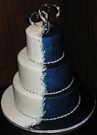 Two Tone With Two Hearts Cake Topper Wedding Cake Toppers Silver Wedding Cake Wedding Cakes Blue Navy Blue Wedding Cakes