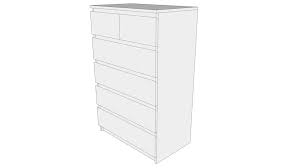 Organize all your clothes neatly behind its six. Malm 6 Drawers Tall White 3d Warehouse