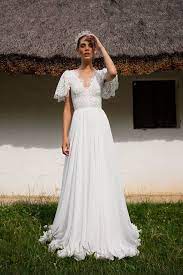 Modest Wedding Dress With Flutter Sleeves Wedding Dresses Flowy Sleeves Boho Bridal Dress Wedding Gowns With Sleeves