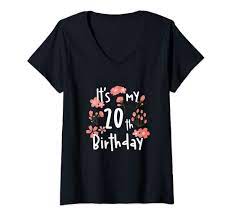 Amazon.com: Womens Its My 20th Birthday Shirt Cherry Blossom Happy Birthday  V