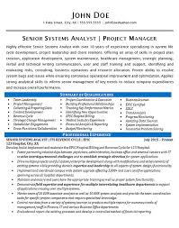 systems analyst resume example