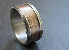 Bronze Ring Silver Bronze Wedding Band Mens Wedding Band Rustic Silver Ring Bronze Rustic Wedding Ring Engagement Ring Anniversary Gift Bronze Wedding Rustic Wedding Rings Rustic Engagement Rings
