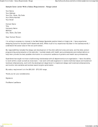 Salary Requirements In Cover Letter Sample Salary Requirements In Cover Letter Sample Salary Cover Letter Example Salary Requirements Cover Letter For Resume