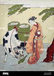 Japan cow art hi