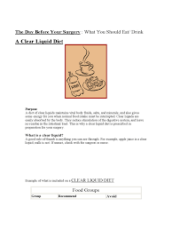 Liquid Diet Chart 2 Free Templates In Pdf Word Excel