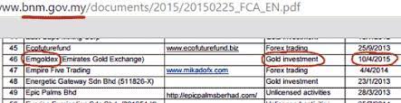 Syarikat blacklist bank negara 2016 download percuma negara free money download. Emgoldex On Central Bank Of Malaysia Investment Blacklist