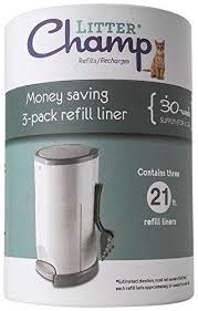 Litter Champ 3 Pack Refill Green Litter Box Liner Cat Litter Litter