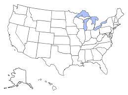 Black & white, no labels theme. Blank Map Of The United States