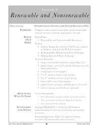 C.burning coal tends to harm the environment more than using solar panels. 7 09 Renewable And Nonrenewable Resources Lesson Plan Download One Less Thing
