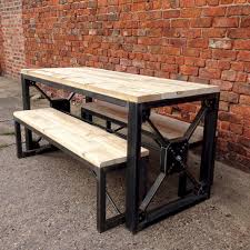 This beautiful wooden dining set constitutes a perfect proposition for all. Industrial Steampunk Reclaimed Wood Dining Table And Benches Industrial Esszimmer Cheshire Von Reclaimed Bespoke Houzz