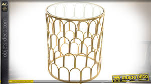 Un choix unique de bout de canapé en verre disponible dans notre magasin. Bout De Canape Cylindrique En Verre Et Metal Dore De Style Design 70 Cm