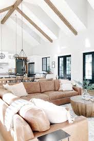 Create a warm and inviting setting with faux wood beams. We Have Wood Beams On The Ceiling And I Don T Know If We Will Have The Time Or Scaffolding To Paint T In 2020 Farm House Living Room Modern Farmhouse Living