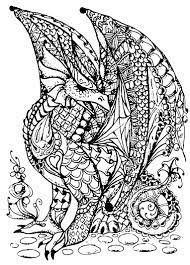 Dragon head hand drawn sketch. Dragon Full Of Scales Dragons Adult Coloring Pages